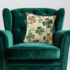 Coussin \Shamrock Jour de la Saint Patrick d'aquarelle