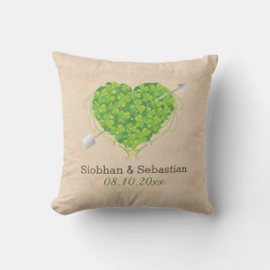 Coussin Shamrock Mariage irlandais Heart