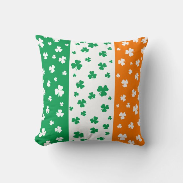 Coussin Shamrocks irlandais chanceux (Recto)