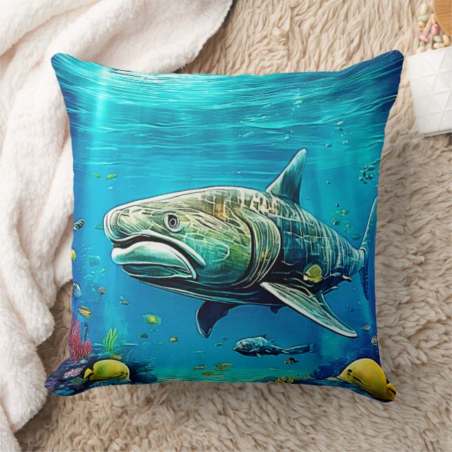 Coussin Shark Ocean Predator Art (Couverture)