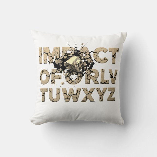 Coussin Shattered Rock Text Urban Grunge Art (Recto)