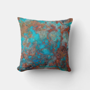Coussin Shattuckite bleue et rouge