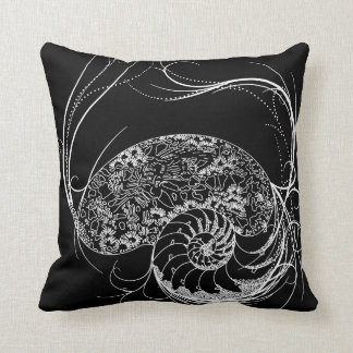 Coussin Shell noir et blanc conçoivent le carreau
