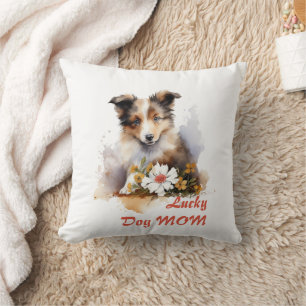 Coussin Shetland Sheepdog Chiot Pet Aquarelle