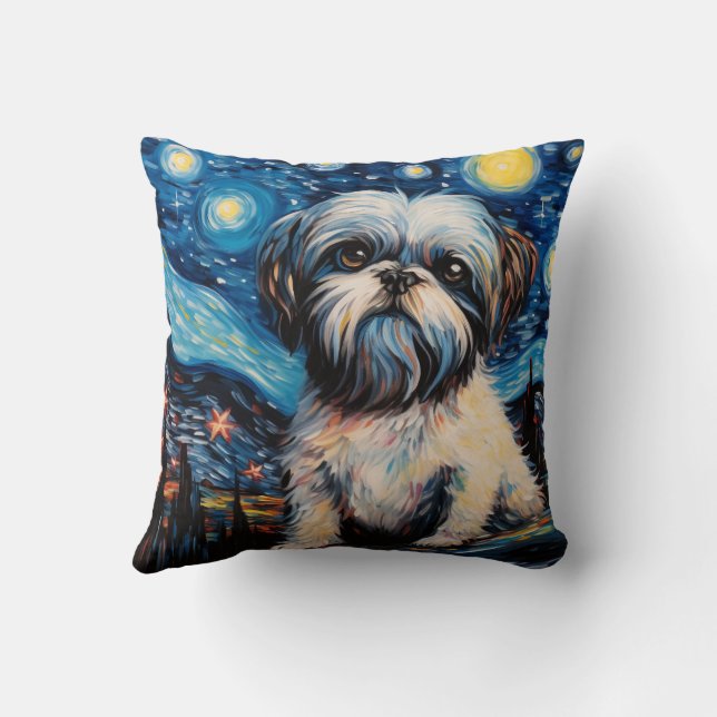 Coussin Shih Tzu Starry Night (Verso)