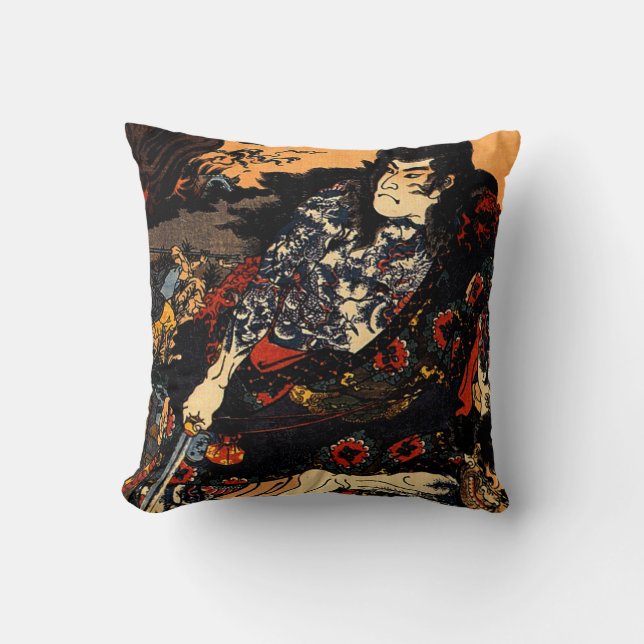 Coussin Shinsh de Kuniyoshi Japon Kyumonryu (Recto)