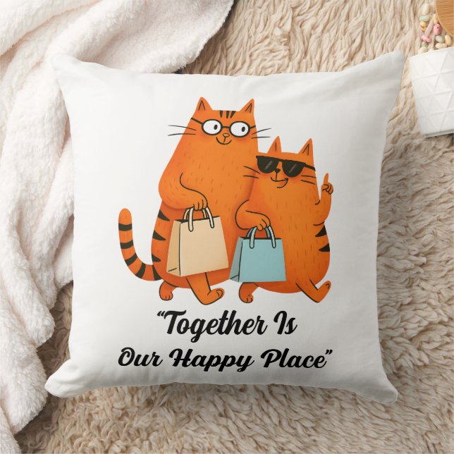 Coussin Shopping Day Cat Love (Couverture)