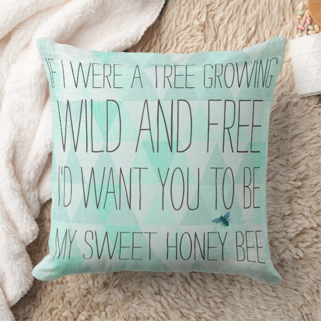 Coussin Si j'étais un arbre, vous seriez ma douce abeille  (Couverture)