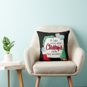 Coussin Si les chats envoyaient des cartes de Noël, ils ne