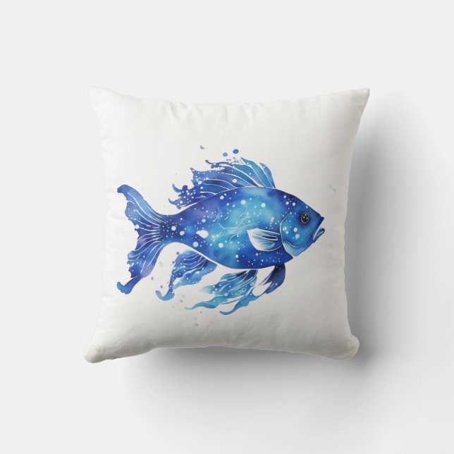 Coussin Si Petit Poisson Bleu (Verso)