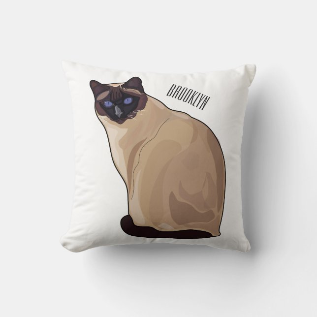 Coussin Siamese cat cartoon (Recto)