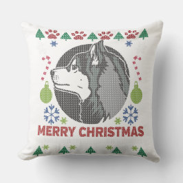Coussin Sibérie Husky Joyeux Noël Moche Sweat Design