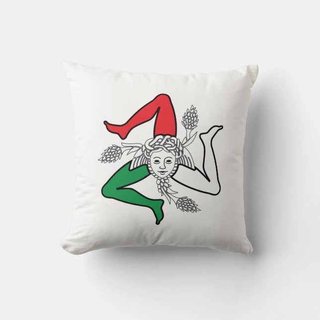 Coussin Sicilian Trinacria Medusa Design (Recto)
