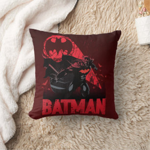 Coussin Signal de chauve-souris cramoisie de Batman
