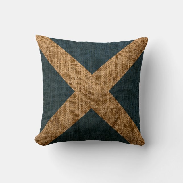 Coussin Signal nautique de la lettre M de drapeau (Recto)