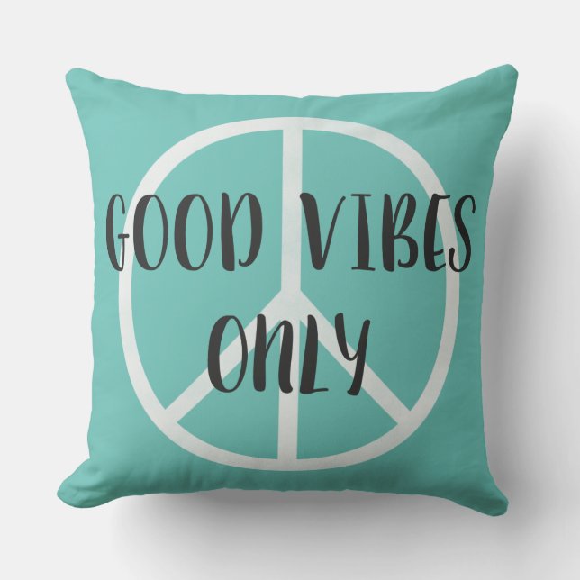 Coussin Signe de paix de Good Vibes seulement avec des (Recto)