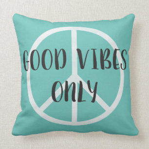Coussin Signe de paix de Good Vibes seulement avec des