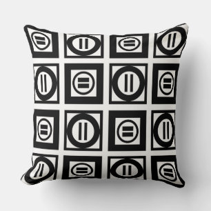 Coussin SIGNE Géométrique Noir et Blanc Motif