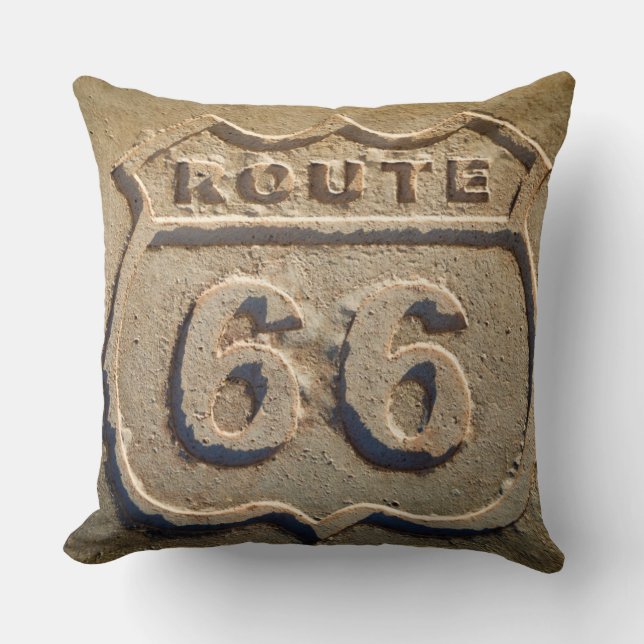 Coussin Signe historique de l'itinéraire 66, Arizona (Recto)