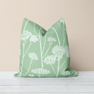 Coussin Silence Prairie Fleur Sauvage Vert Pâle Mousse de