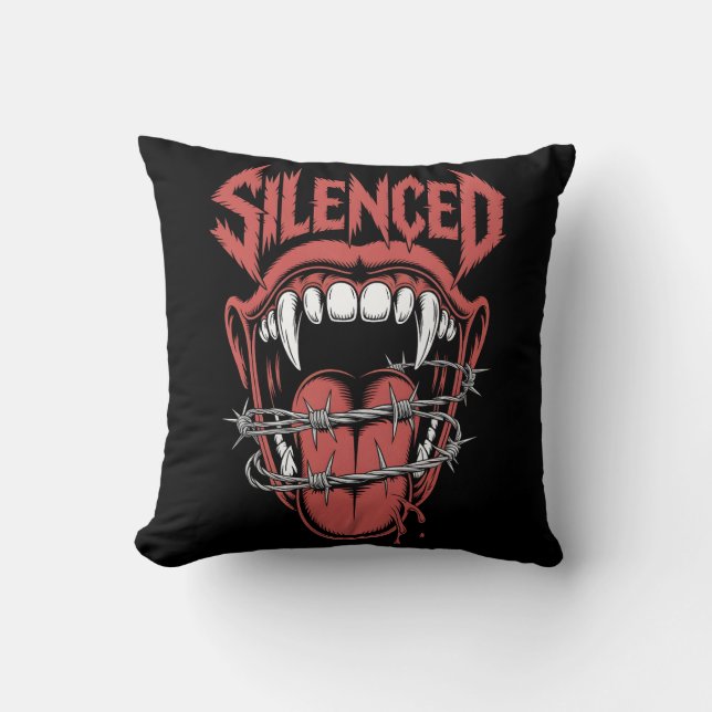 Coussin Silent Scream Mouth Illustration (Recto)