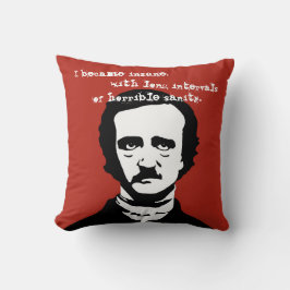 Coussin Silhouette aliénée de citation d'Edgar Allan Poe