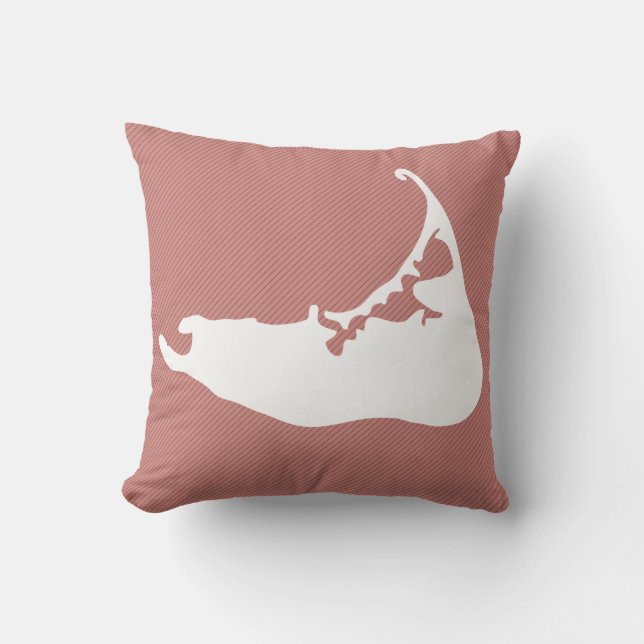 Coussin Silhouette blanche Carte de l'île de Nantucket (Recto)