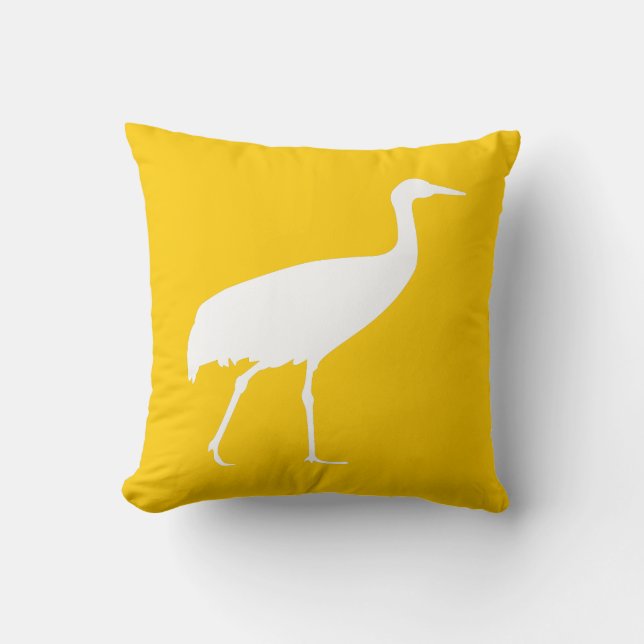 Coussin Silhouette blanche de grue (Recto)