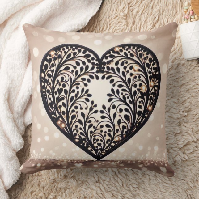 Coussin Silhouette Coeur Élégante (Couverture)