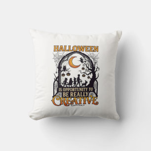Coussin Silhouette Créatif Enfants Halloween Croissant De