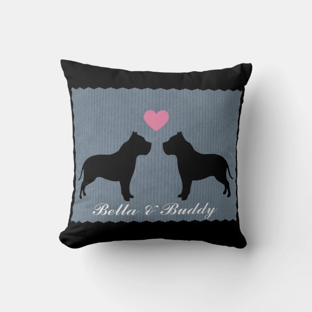 Coussin Silhouette d'amour de Pitbull (Recto)