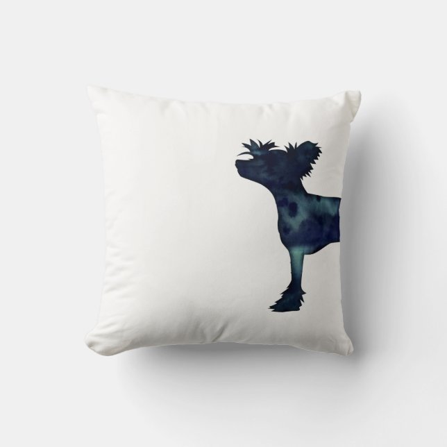 Coussin Silhouette d'aquarelle noire de Chine (Recto)