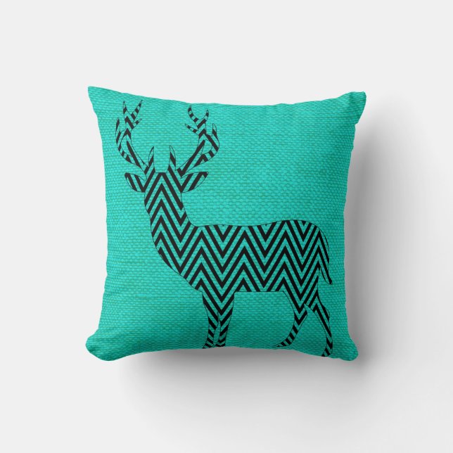 Coussin Silhouette de cerfs communs de Chevron sur la (Recto)