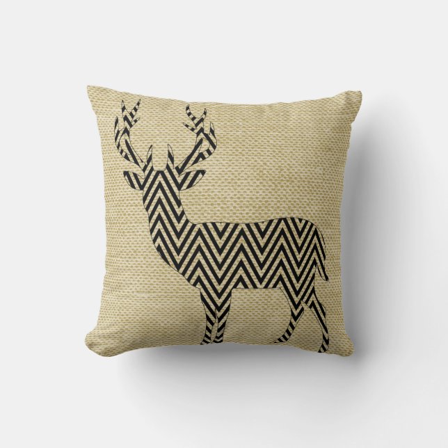 Coussin Silhouette de cerfs communs de Chevron sur la (Recto)