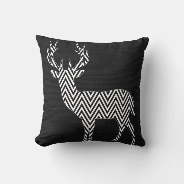 Coussin Silhouette de cerfs communs de Chevron sur le (Recto)