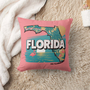 Coussin Silhouette de Floride rétro