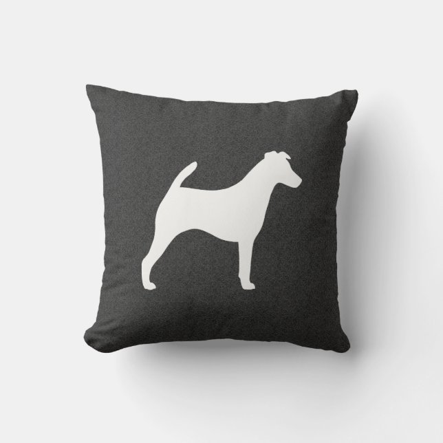 Coussin Silhouette de Fox Terrier à poil lisse (Recto)