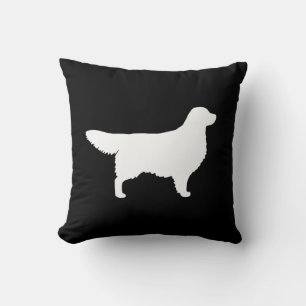 Coussin Silhouette de Golden Retriever blanc