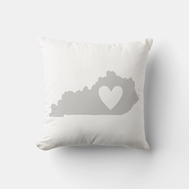 Coussin Silhouette de l'État du Coeur du Kentucky (Recto)
