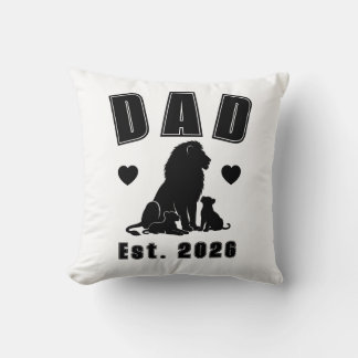 Coussin Silhouette de Lionceau Nouveau Papa Année d'Est
