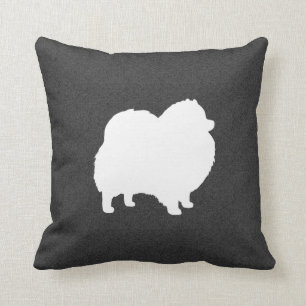 Coussin Silhouette de Poméranie blanche  Pommie Lover's