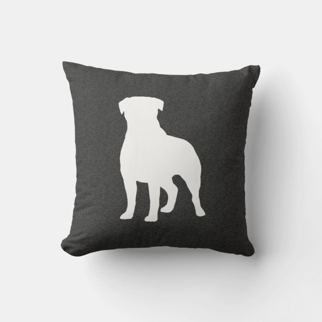 Coussin Silhouette de Rottweiler (Recto)