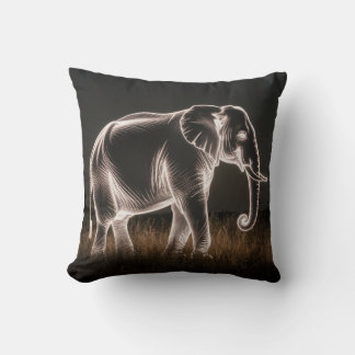 Coussin Silhouette d'éléphant lumineux