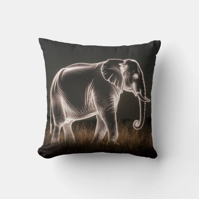 Coussin Silhouette d'éléphant lumineux (Recto)