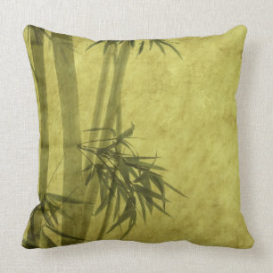 Coussin Silhouette des branches d'un bambou sur le papier