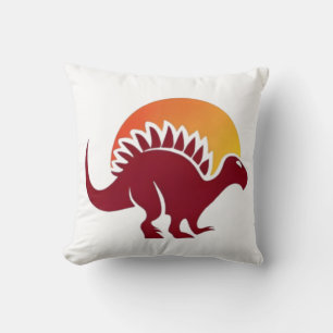 Coussin Silhouette du coucher de soleil de Stegosaurus rou