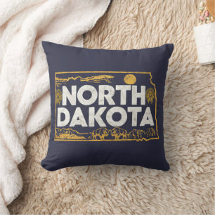Coussin Silhouette du Dakota du Nord