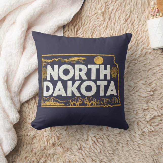 Coussin Silhouette du Dakota du Nord (Couverture)