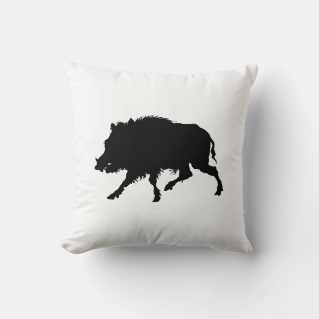 Coussin Silhouette élégante de sanglier ou de porc sauvage (Recto)