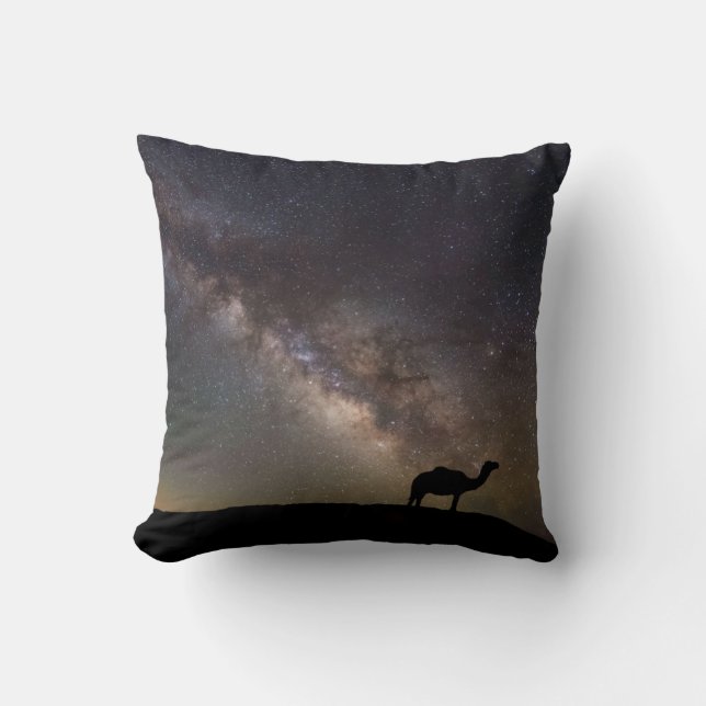 Coussin Silhouette et Milkyway de chameau (Recto)